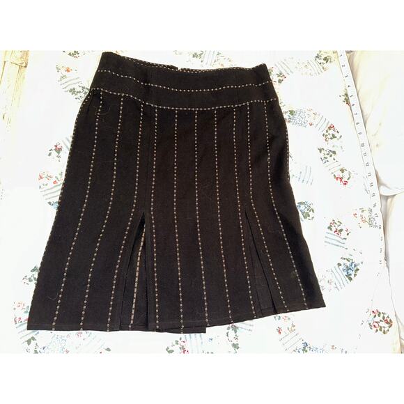 VINTAGE GIANFRANCO FERRE BLACK WOOL PANEL SKIRT ITALY 42 SIMPLE LUXURY! - Picture 8 of 9